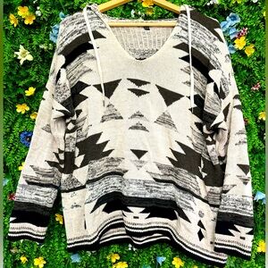 AMERICAN EAGLE AE Gray Hooded Knit Sweater Women’s - Medium